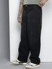 Men's Black Regular Fit Utility Jeans