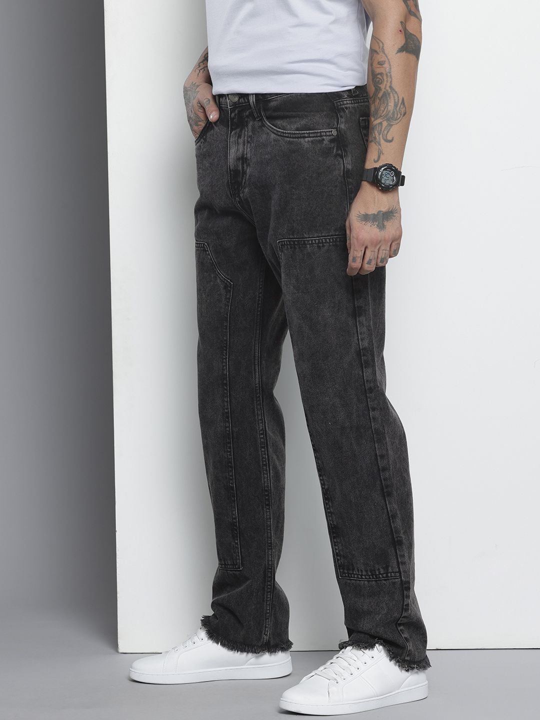 Men's Black Straight Fit Casual Jeans