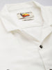 Men's White Relaxed Fit Embroided  Resort Wear Shirt