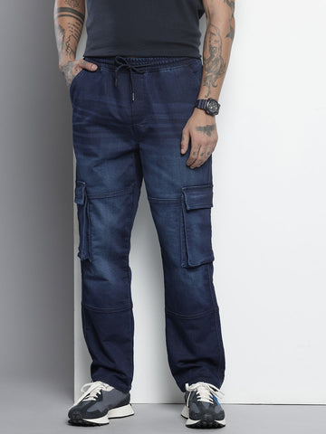 Men's Blue Regular Fit Utility Jeans