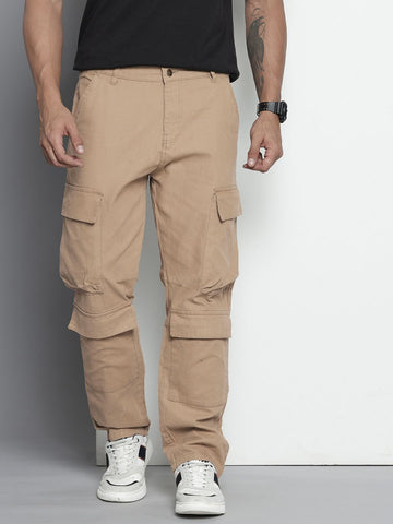 Men's Grey Relaxed Fit Utility Cargo