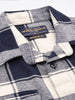 Men's Navy Blue Regular Fit Checked Casual Shirt