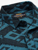 Men's Blue Relaxed Fit Textured Casual Shirt