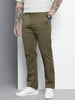 Men's Olive Regular Fit Casual Trousers