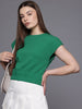 Freehand by The Indian Garage Co Women Regular Fit Textured Cinched Waist Top