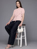 Freehand Pink The Indian Garage Co Women Relaxed Fit Textured Ruched Top