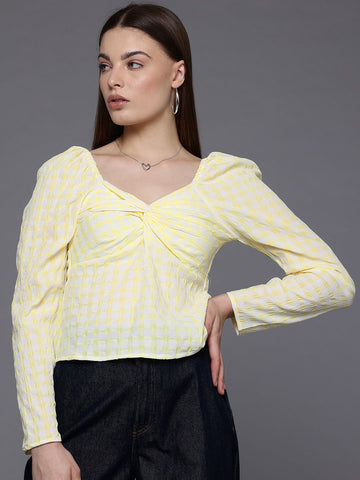 Freehand by The Indian Garage Co Women Regular Fit Textured Regular Top