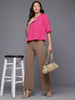 Freehand by The Indian Garage Co Women Loose Fit Textured Regular Top