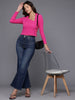 Freehand by The Indian Garage Co Women Fitted Textured Asymmetric Top