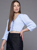 Freehand by The Indian Garage Co Women Regular Fit Textured Gathered Waist Top
