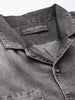 Men's Grey Solid Boxy Fit Utility Coordinates