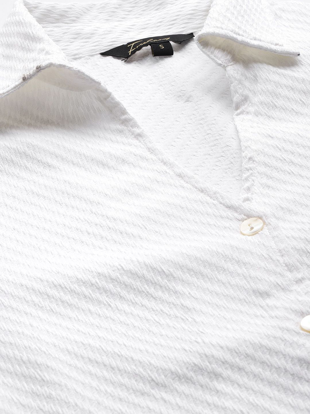 Freehand Women Regular Fit Textured Casual Long Shirt