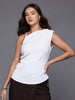 Freehand by The Indian Garage Co Women Fitted Textured One Shoulder Top
