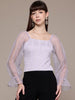 Freehand by The Indian Garage Co Women Regular Fit Textured Ballon Top