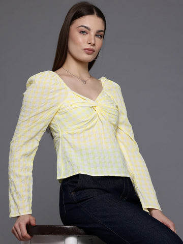 Freehand by The Indian Garage Co Women Regular Fit Textured Regular Top