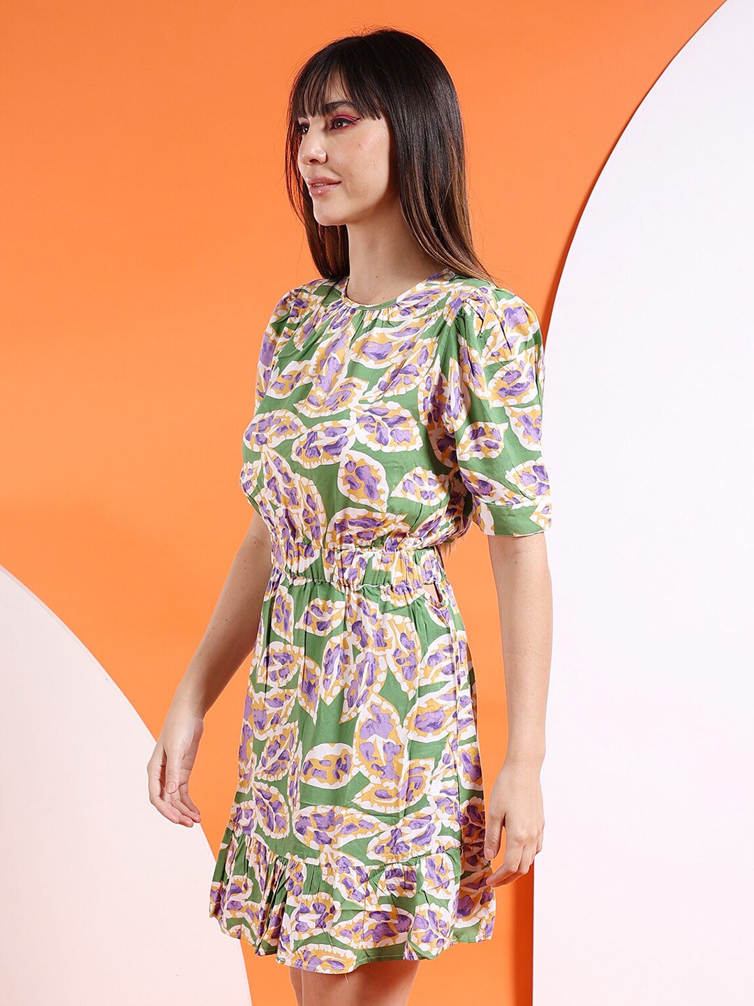 Shop Women Elasticated Waist Midi Dress Online.