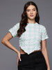 Freehand by The Indian Garage Co Women Fitted Textured Asymmetric Top