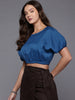Freehand by The Indian Garage Co Women Loose Fit Textured Crop Top
