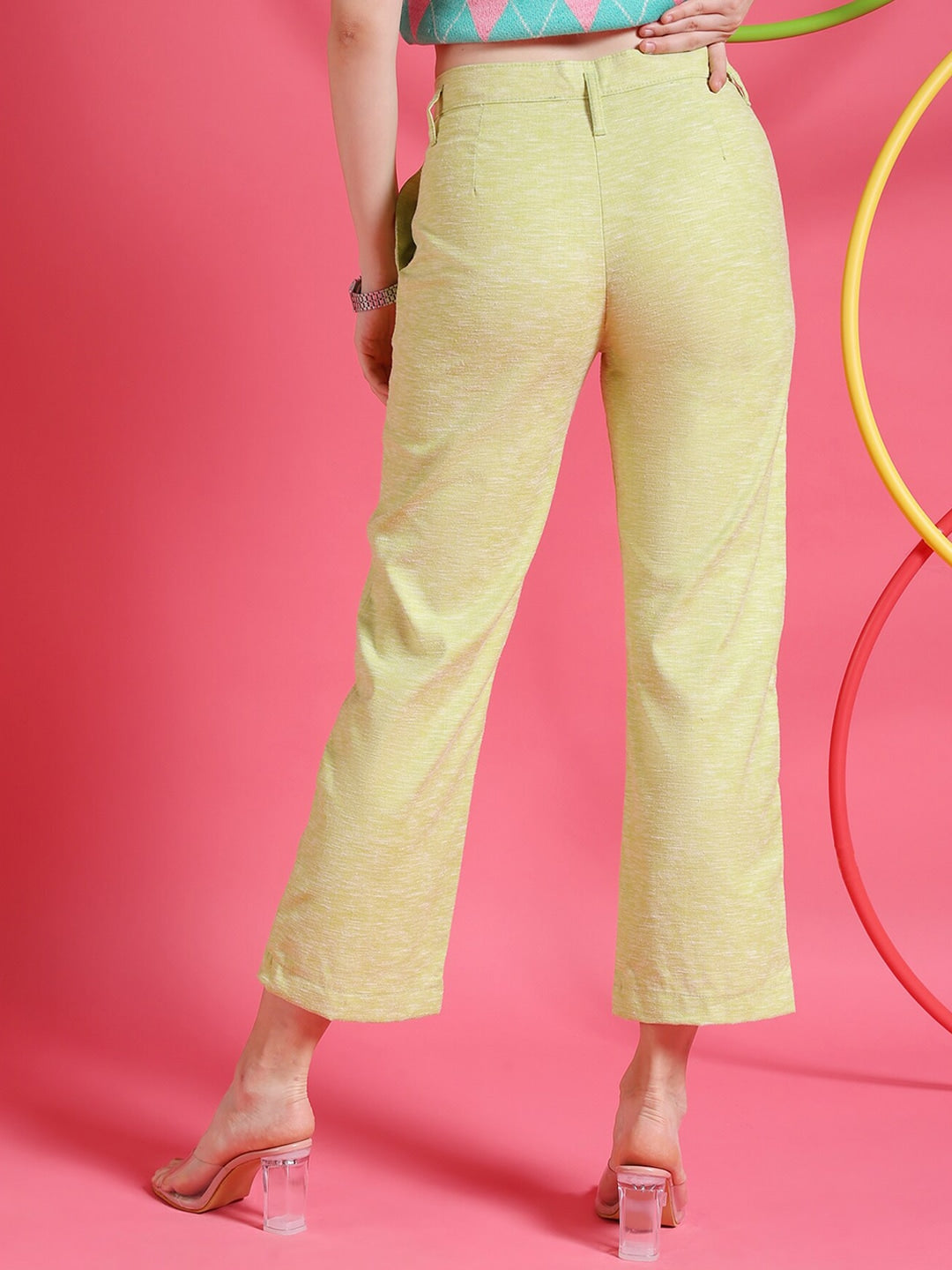 Shop Women Pleated Flare Trousers Online.