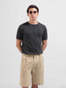 Men's Grey Slim Fit Textured Flat Knit Polo Collar T-Shirt