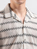 Men's Beige Relaxed Fit Textured Textured Shirt