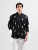Men's Black Relaxed Fit Textured Resort Wear Shirt