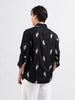 Men's Black Relaxed Fit Textured Resort Wear Shirt
