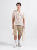 Men's Beige Relaxed Fit Solid Resort Wear Shirt