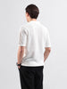 Men's White Slim Fit Textured Flat Knit Polo Collar T-Shirt