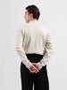 Men's Beige Oversized Fit Textured Flat Knit Polo Collar T-Shirt