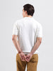 Men's White Slim Fit Textured Flat Knit Polo Collar T-Shirt