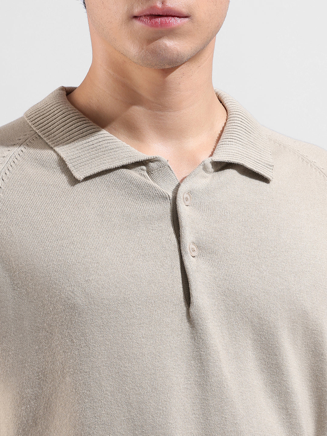 Men's Flat Knit Polo Slim Fit T-shirt