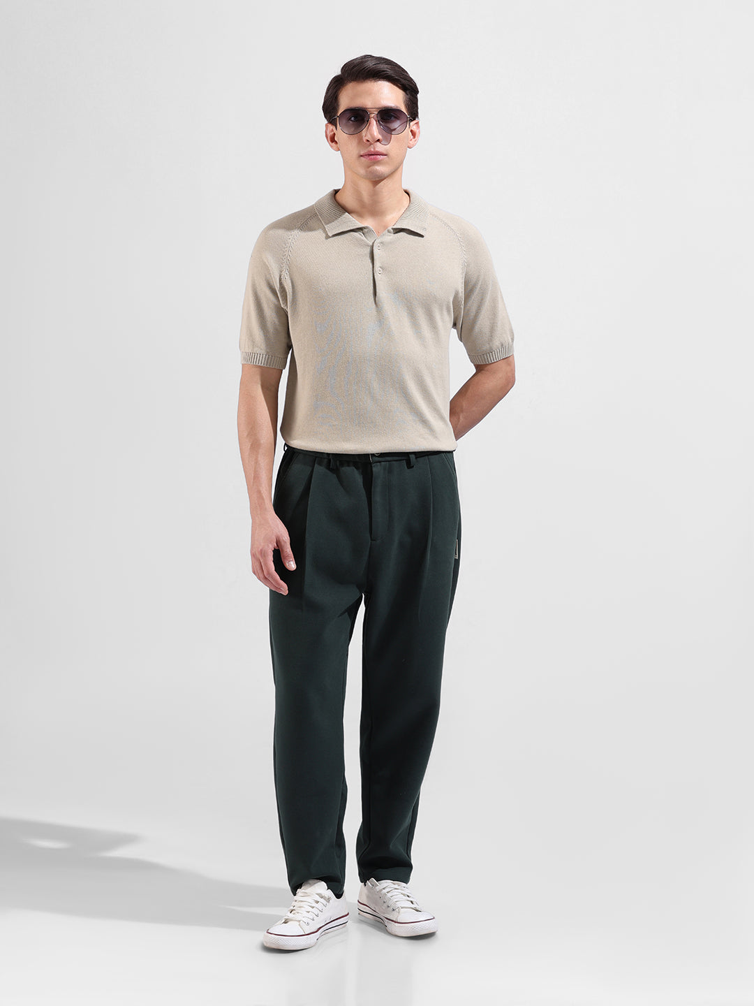 Men's Flat Knit Polo Slim Fit T-shirt