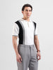 Men's White Slim Fit Textured Flat Knit Polo Collar T-Shirt