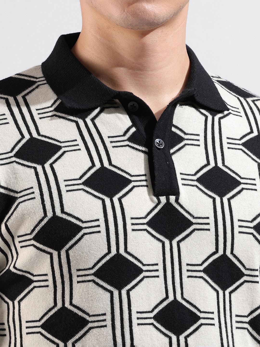 Men's Flat Knit Polo Slim Fit T-shirt