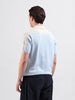 Men's Blue Slim Fit Textured Flat Knit Polo Collar T-Shirt