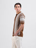 Men's Brown Slim Fit Textured Flat Knit Shirt