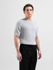 Men's Grey Slim Fit Textured Flat Knit Crew Neck T-Shirt