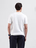 Men's White Slim Fit Colourblocked Flat Knit Polo Collar T-Shirt