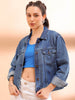 Women's Back Printed Denim Jacket