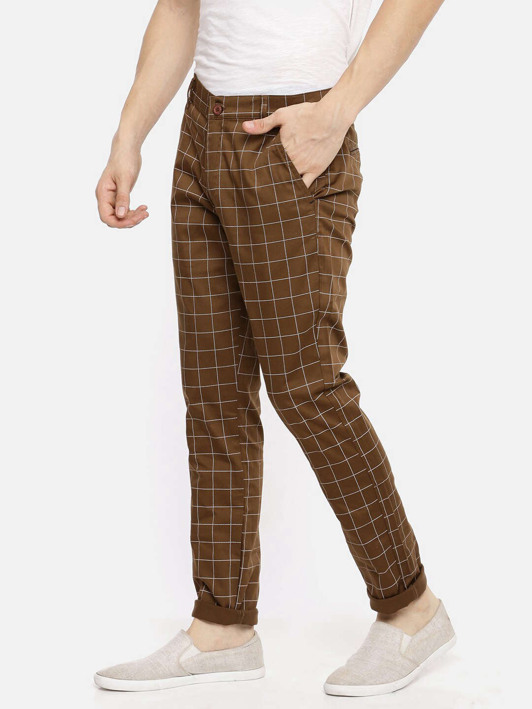 Shop Men Checked Trouser Online.