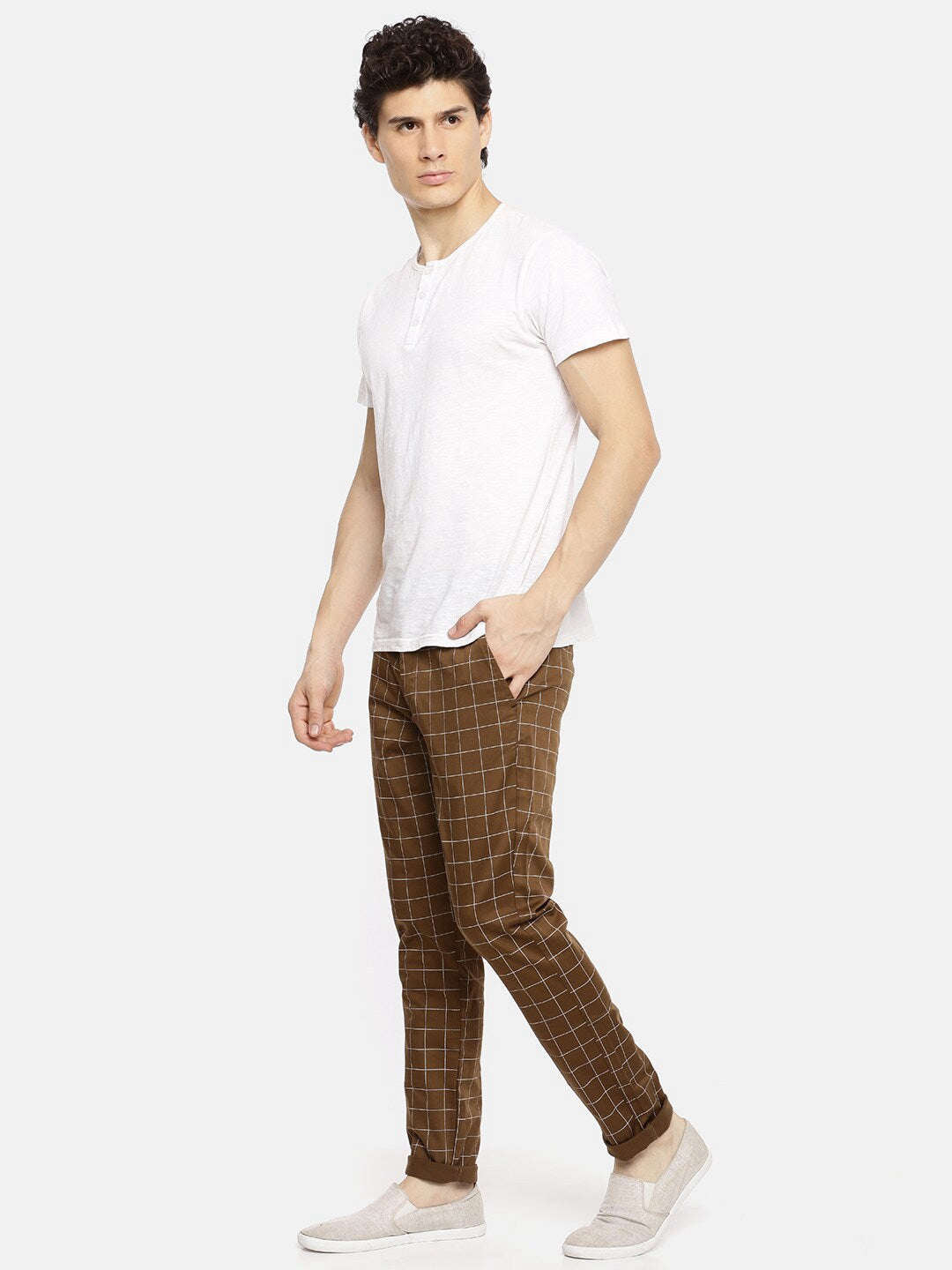 Shop Men Checked Trouser Online.