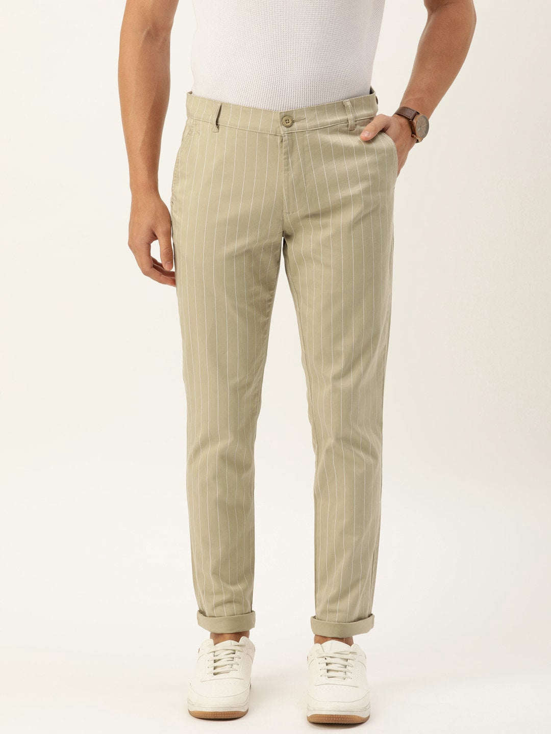 Shop Men Striped Chino Online.