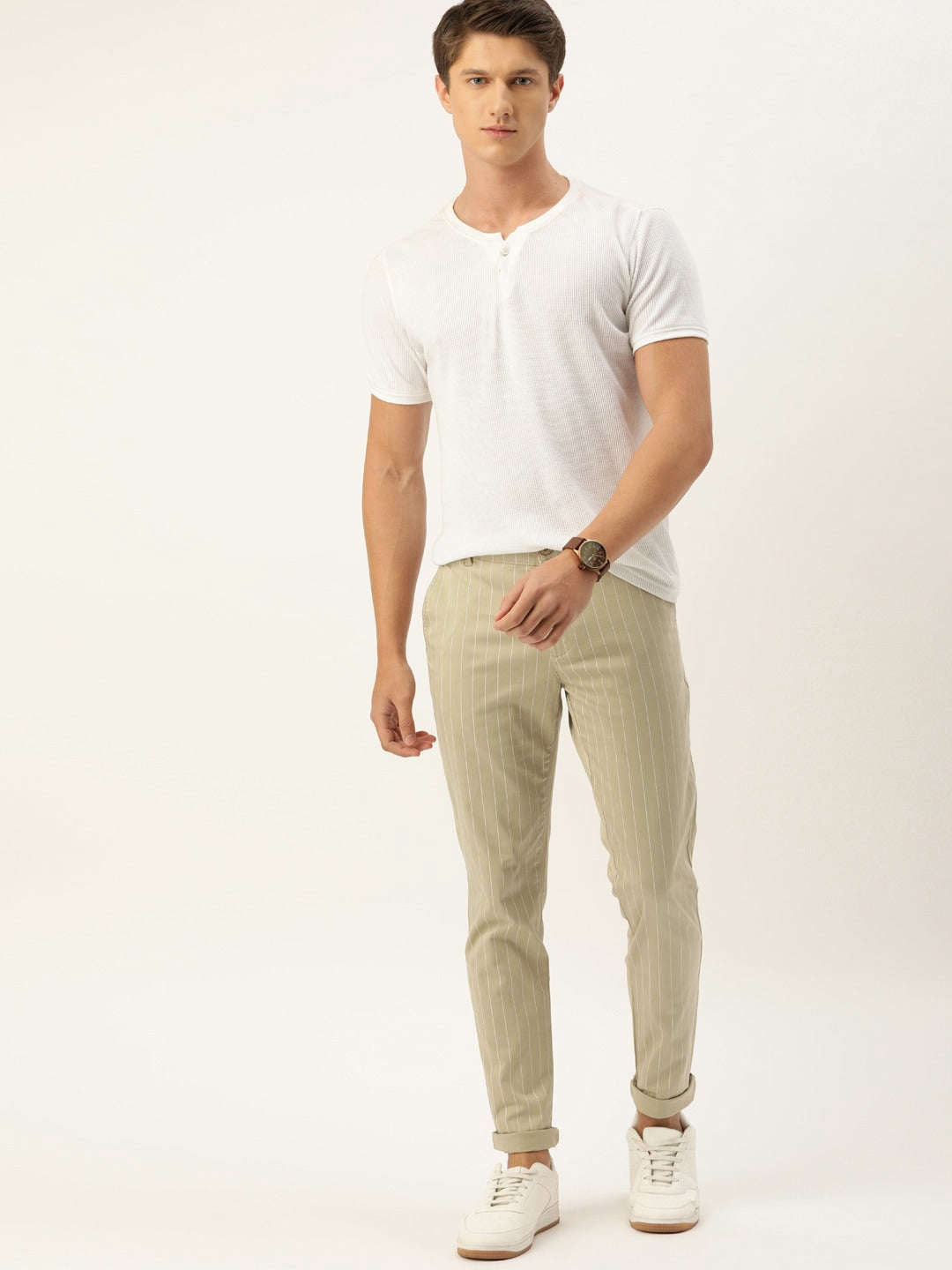 Shop Men Striped Chino Online.