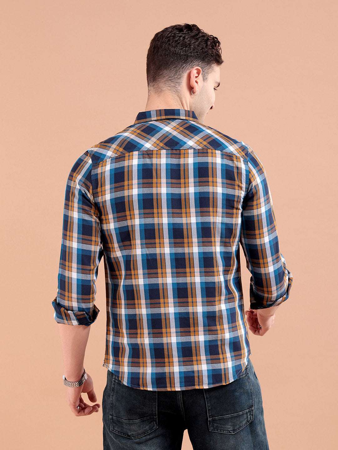 Shop Men Checked Casual Shirt Online.