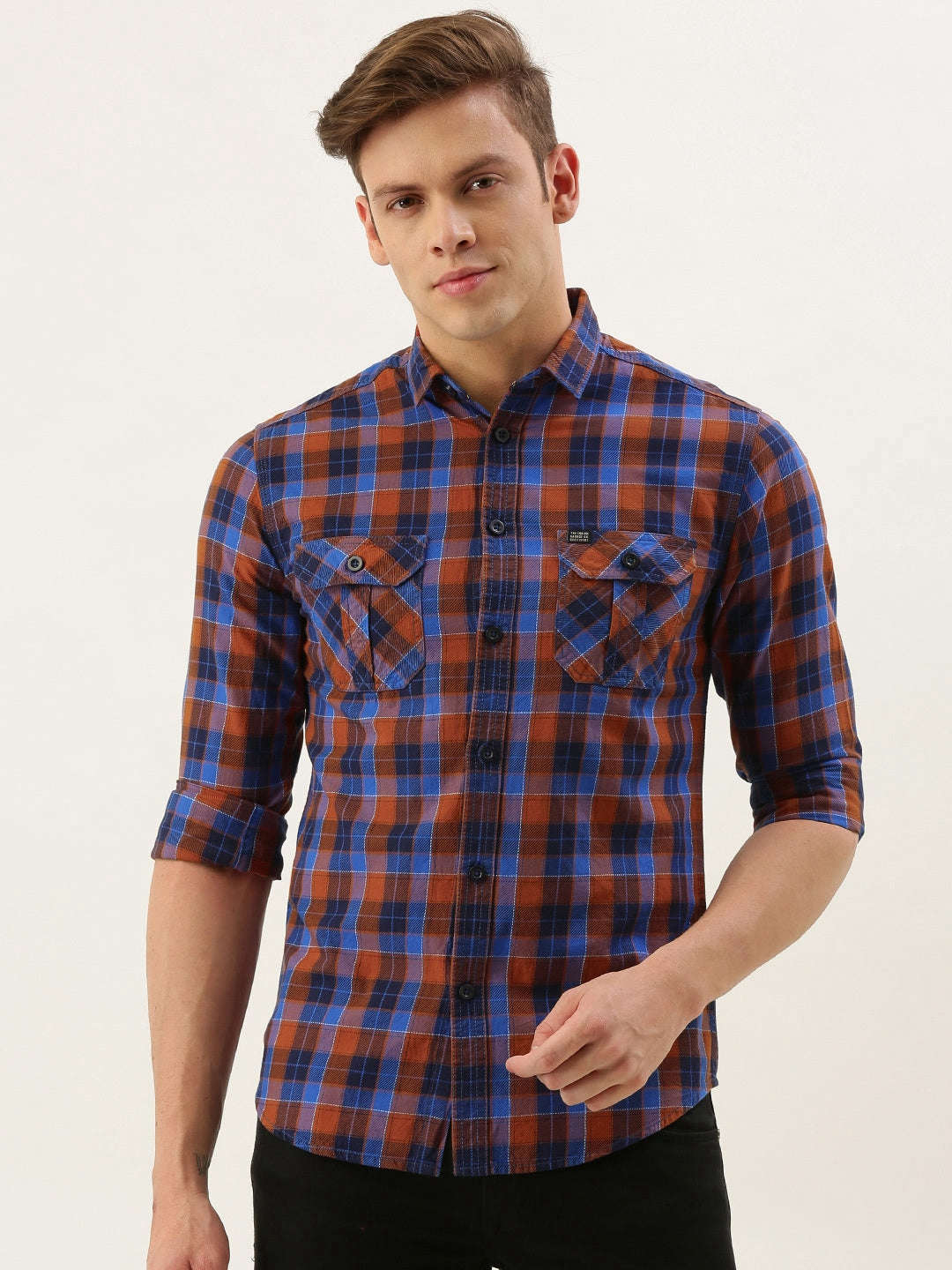 Shop Men Checked Casual Shirt Online.