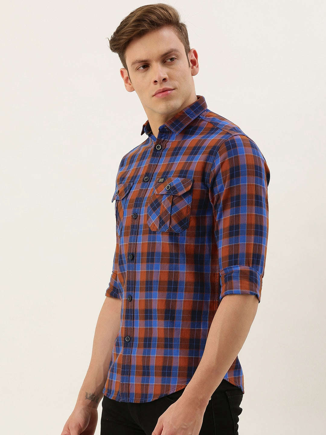 Shop Men Checked Casual Shirt Online.