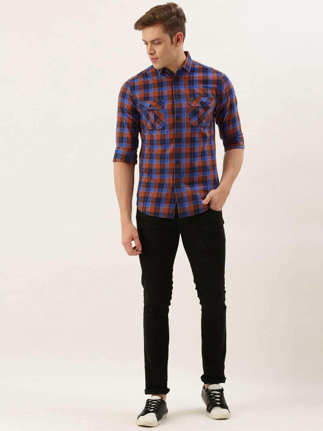 Shop Men Checked Casual Shirt Online.