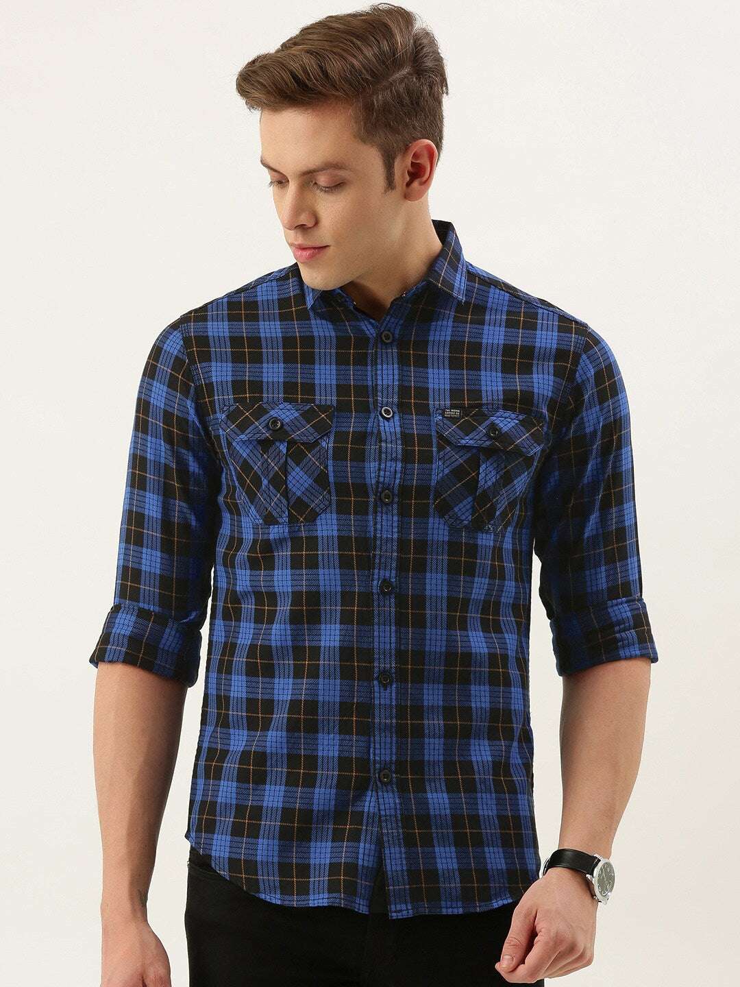 Shop Men Casual Checked Shirt Online.