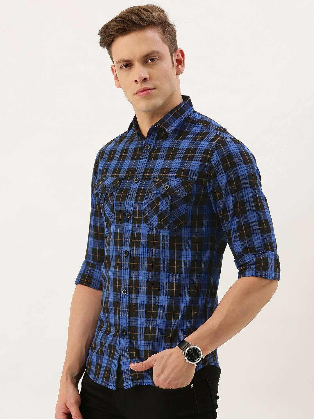 Shop Men Casual Checked Shirt Online.